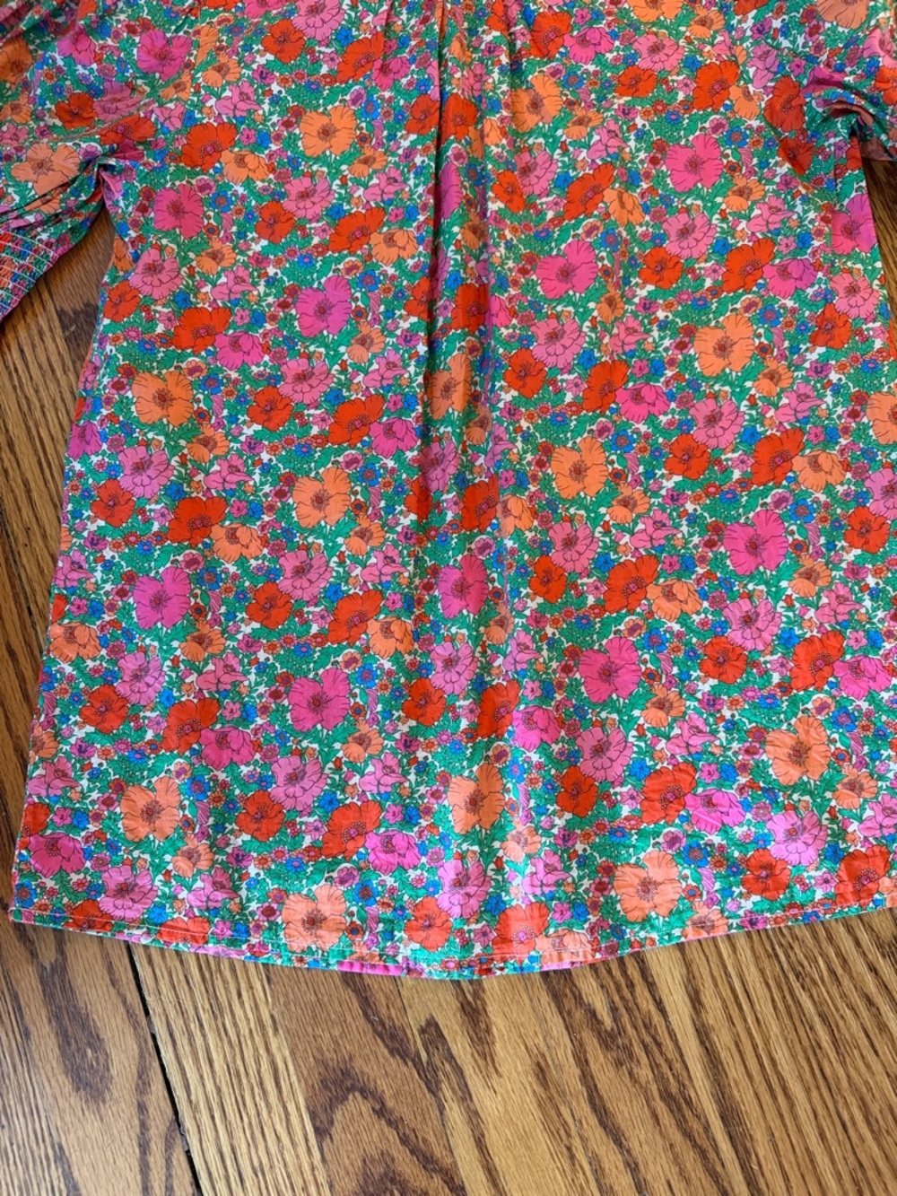 J Crew Liberty Print Bright Floral Short-Sleeve Blouse - Picture 6 of 7